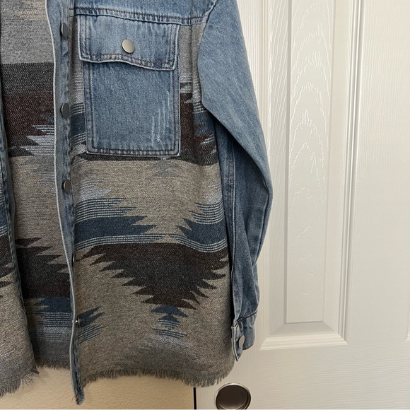 Denim and Patterned Jacket - Picture 3 of 8